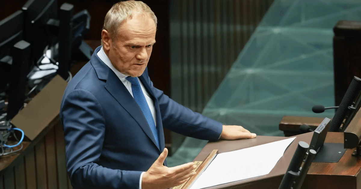 Прем'єр-міністр Польщі Дональд Туск під час виступу в парламенті